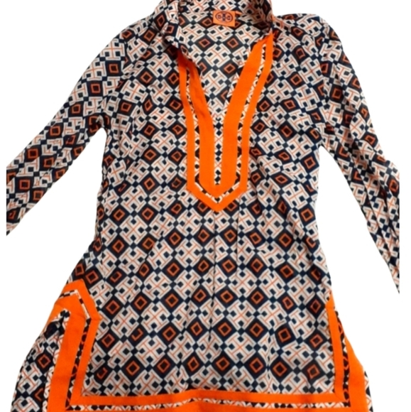 TORY BURCH Geo Diamond Print Blouse Top NWOT - Picture 10 of 10